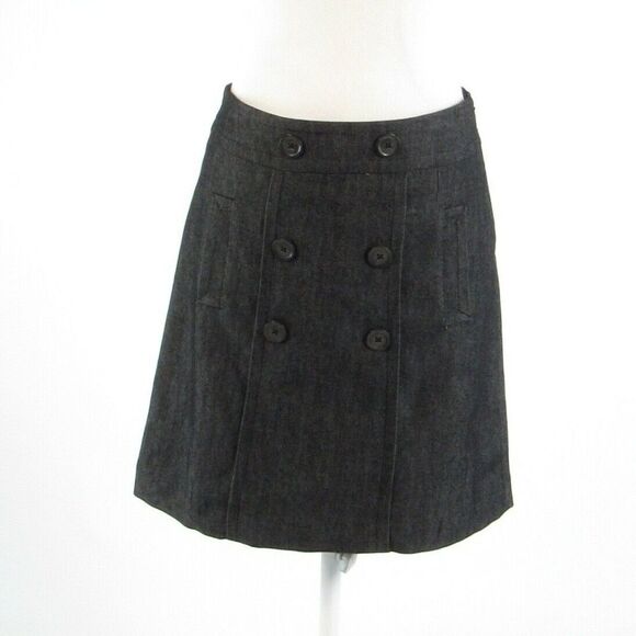 Sandro gray chambray A-line skirt 4P - Picture 1 of 8